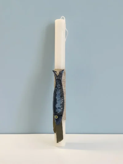 λαμπάδα λευκή σαρδέλα