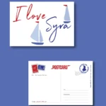 card postal i love syra